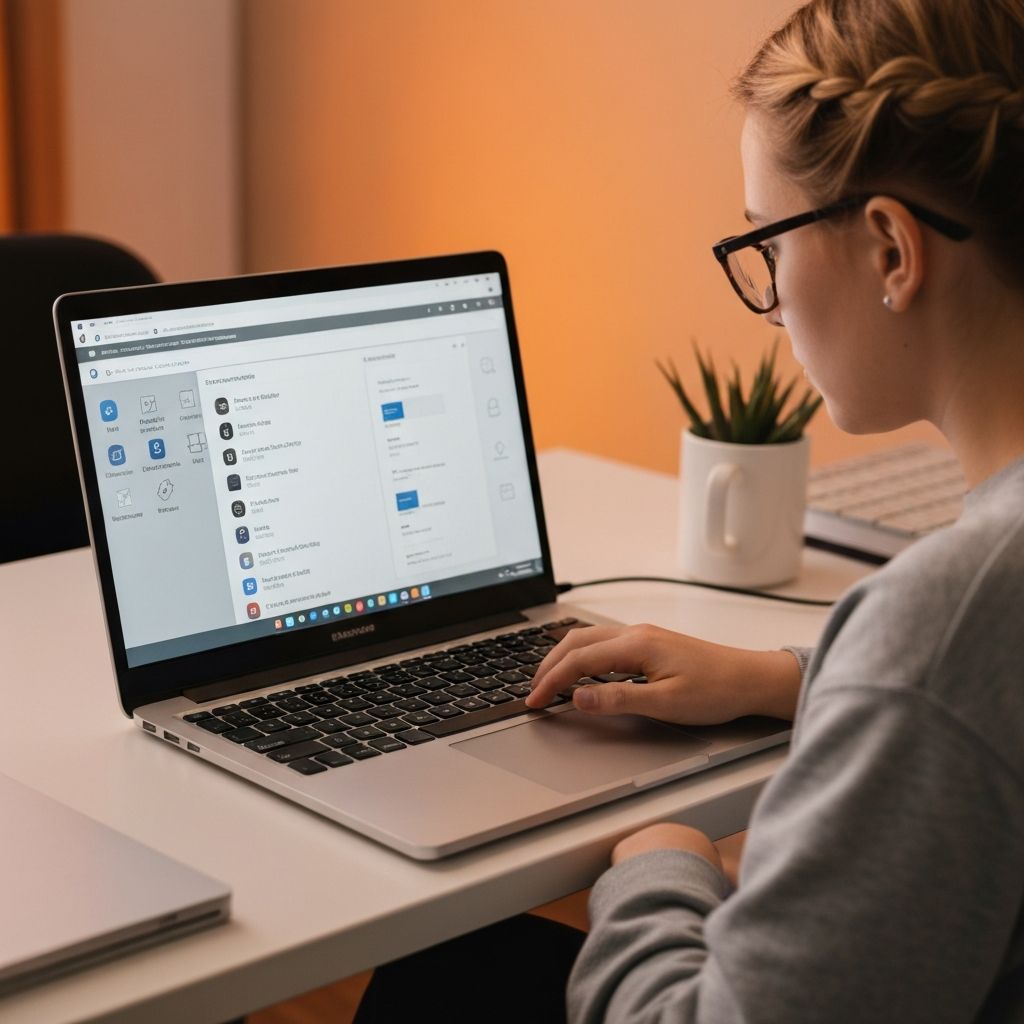 Een student met een visuele beperking maakt een online toets met behulp van een schermlezer.